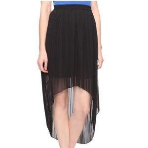 High-Low Chiffon Pleated Skirt In Black From Forever 21